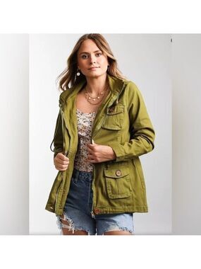 Scandi Girl 1 Sunset Lane Lightweight Oversized Hooded Boho Jacket size LG